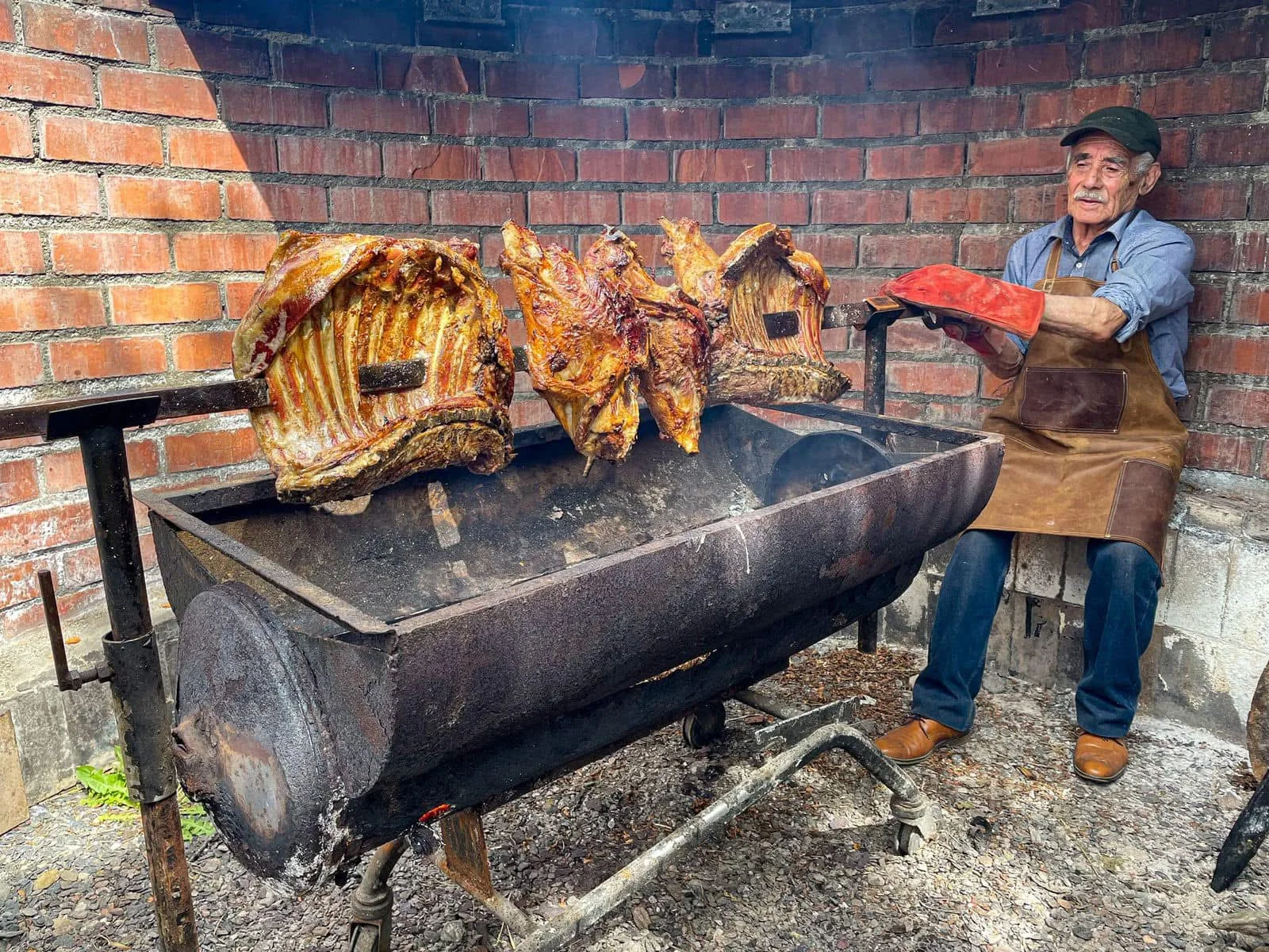 Traditional Patagonian lamb barbecue at the ranch
